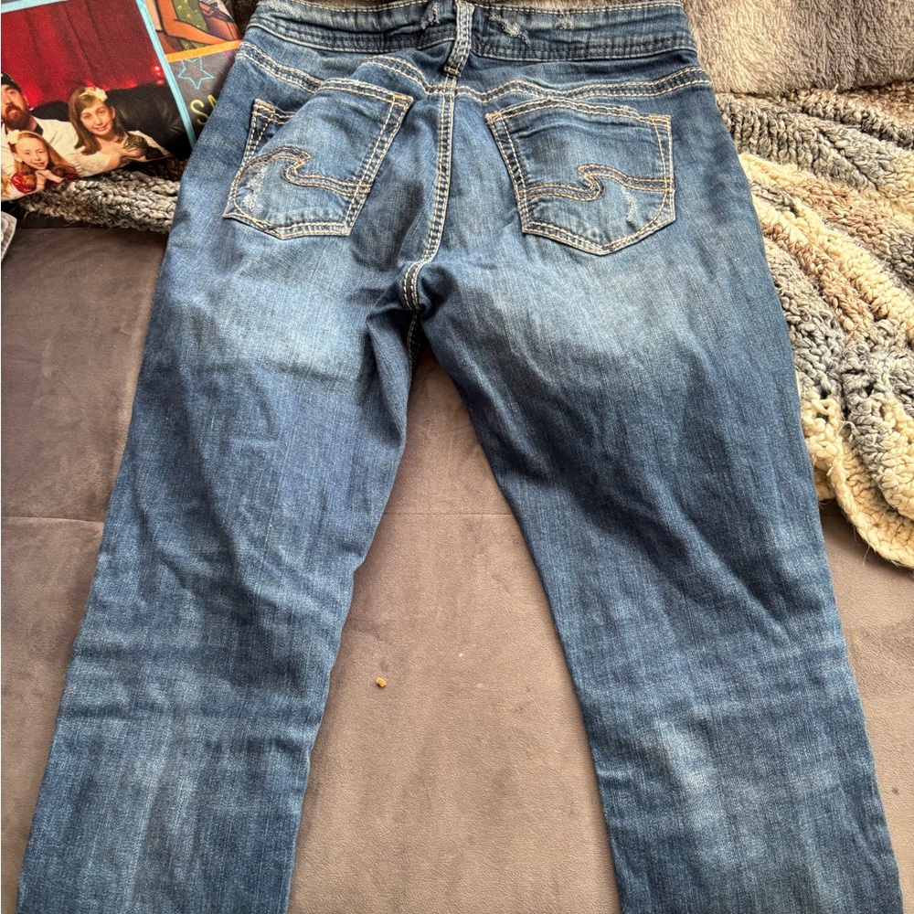Silver Jeans Women's Straight Leg Blue Denim